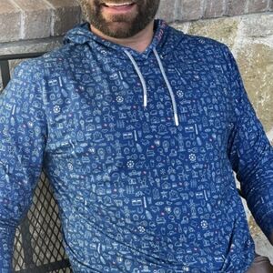 Blue Graphic Hoodie Shirt